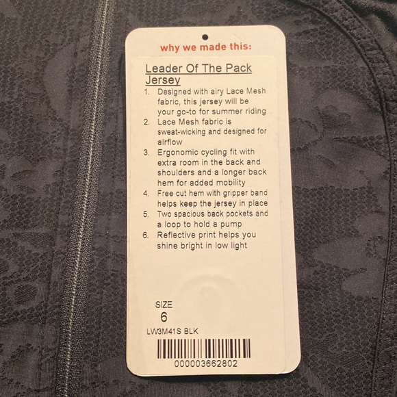 Lululemon Leader of the Pack Cycling Jersey Black - Picture 15 of 15